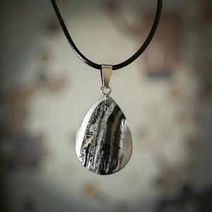 ⭐️ 5 for $25 Glass Crystal Water Droplet Pendant Necklace on Black Cord